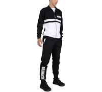 Juventus, Tuta da Casa da Uomo, Pigiama Homewear in Felpa Garzata, Felpa con Full Zip e Pantalone con Coulisse in Vita, con Scritta Juventus Lato Cuore, Nero, Taglia L