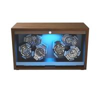 JuviPerpric Caricatore per orologi automatici, 6 scatole per orologi automatici, scatola rotante per orologi con retroilluminazione blu e imbottitura in schiuma, 4 modalità di rotazione, scatola per