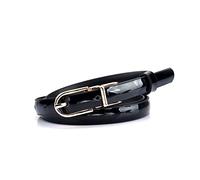 Juwaacoo Cintura da donna in pelle verniciata Cintura sottile da 1,5cm Cintura da jeans da donna Accessori di abbigliamento, Nero