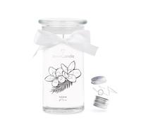 JuwelKerze Fleur de Monoi Bracciale Argento - Candela Gioielli 80 ore - Grande candela profumata in vetro con profumo di cocco - Candela con gioielli - Regali per donne, compleanno