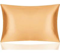 Juwenin Home - Confezione da 1 federe per cuscino in pura seta di gelso, morbide, per capelli e pelle, con chiusura a busta (Standard (50x75cm) 1Pk, Oro)