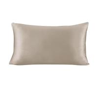 Juwenin Home Federa per cuscino, 100% pura seta naturale di Gelso da 19 momme su entrambi i lati, morbida e traspirante, evita le rughe, con cerniera nascosta, 1 pezzo, color cammello, 50 x 75 cm