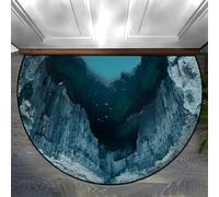 JUXDZISHW A, 60 x 90, tappetino da doccia angolare antiscivolo, tappetino da bagno semicircolare, piccolo tappeto da bagno curvo per camper, lavabile, assorbente, tappetino da bagno angolare per