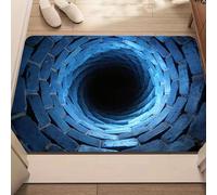 JUXDZISHW H,120 * 160,Tappeto 3D Illusione Ottica Pozzo Pietra con Muschio, Tappeti 3D Personalizzato Zerbino Divertente Etanche per Sala da Bagno