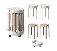 JUXDZISHW Set di 4 sgabelli impilabili in plastica per aule, 45,7 cm, moderni, portatili, per studenti, scuola, casa, ufficio