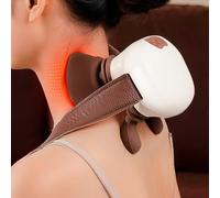 JUXDZISHW Siaasoo Massaggiatore per Spalla Shiatsu per Schiena e Collo, Massaggiatore per Collo e Spalle con Calore, Cuscino Elettrico Massaggio Impastato