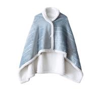 juxouoo Sciarpa, poncho invernale con chiusura a bottoni, coperta portatile, per donne, ragazze, viaggi, studenti, ufficio, casa, soggiorno, concerti, campeggio, serate cinema, eventi sportivi, Blu