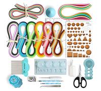 JUYA Kit Quilling di Carta QK13 con 960 Strisce e 13 Strumenti larghezza 3mm hanno colla, Strumenti blu