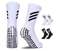 JUYANO Calzettoni Calcio Bambino Calze Antiscivolo Bambino Estive Calze Sportive Grip Unisex Comodi Calzini Antiscivolo Ragazzi Ragazze Calcio Rugby Tennis Per 6-12 Anni