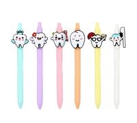 JUYAXIN 6 penne a sfera retrattili da 1 mm, penne a sfera ricaricabili con clip, per infermieri e dentisti