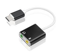 JUYAXIN Adattatore per scheda audio USB Adattatore audio esterno Convertitori di schede audio stereo 3,5 mm AUXs Microfoni per laptop desktop