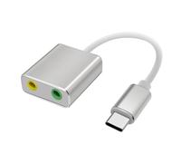 JUYAXIN Adattatore per scheda audio USB Adattatore audio esterno Convertitori di schede audio stereo 3,5 mm AUXs Microfoni per laptop desktop