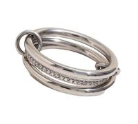 JUYAXIN Anelli ansiosi versatili con pietre eleganti robusti in acciaio al titanio gioielli alla moda per lei gioielli in acciaio al titanio, One Size, come descritto, come descritto