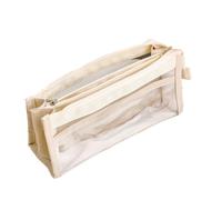 JUYAXIN Astuccio trasparente per matite e penne, astuccio a 6 strati, astuccio trasparente per penne estetiche, forniture per il rientro a scuola, bianco