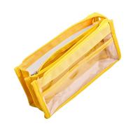 JUYAXIN Astuccio trasparente per matite e penne, astuccio a 6 strati, astuccio trasparente per penne estetiche, forniture per il rientro a scuola, Giallo