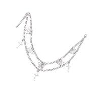 JUYAXIN Catena laterale a forma di farfalla, stile punk, con ciondolo per scarpe, stivali, borsa, per ragazze, elegante, per pantaloni, abbigliamento da strada, Metallo