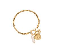 JUYAXIN Ciondolo a forma di cuore alla moda, gioiello da polso perfetto per giovani coppie o amiche strette donne eleganti, Misura unica, come descritto