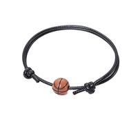 JUYAXIN Corda intrecciata regolabile con ciondolo a forma di palla, unisex, per giocatori di squadre sportive, amicizia, braccialetti da calcio per feste per bambini, Misura unica, come descritto