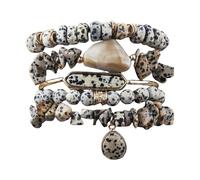 JUYAXIN Elegante accessorio fatto a mano perline pietra texture gioielli da polso alla moda adatto per migliorare la forza di volontà donne alla moda, Misura unica, come descritto