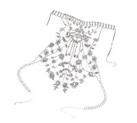 JUYAXIN Elegante catena per il collo a catena per il corpo con strass a strati per donna multistrato per festa/club, Strass