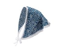 JUYAXIN Elegante Fiore Fantasia Triangolare Sciarpa Testa Traspirante Copricapo Per Le Donne Francese Copricapo Per Festival di Musica Sciarpa Triangolare Del Merletto, Stelle blu., Taglia unica