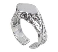 JUYAXIN Gioielli vintage ispirati ai nomadi anelli in metallo strutturato anello unico unisex pietra accessorio personalizzabile dimensioni dito