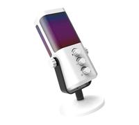 JUYAXIN Microfono a condensatore da studio con effetti a LED, struttura in metallo, compatibile per lo streaming di podcast e volumi, manopola di controllo, microfono a condensatore