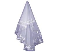 JUYAXIN Tulle da sposa bianco beige nero rosso veli da sposa eleganti accessori donna lungo velo per la registrazione del matrimonio velo addio al nubilato corto per cappella per cattedrale, bianco