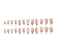 JUYAXIN Unghie finte bianche con punta francese media lunghezza premere sulle unghie scintillanti coperture complete stick sulle unghie forniture per manicure