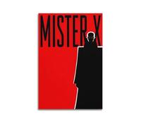 JUYERGWERKJ Poster del film The Mystery of Mr. X, poster estetico decorativo da parete, decorazione vintage su tela per soggiorno, camera da letto, 30 x 45 cm, senza cornice