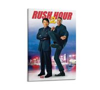 JUYERGWERKJ Poster estetico decorativo da parete con scritta "Rush Hour", decorazione artistica da parete vintage, su tela, per soggiorno, camera da letto, 60 x 90 cm, con cornice