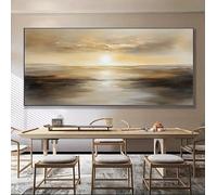 JUYIOPAX Large modern abstract canvas wall art featuring a sunset theme and vibrant blue tones perfect for living room decor(70x140cm/Frameless)