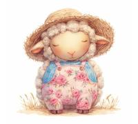 JUYIYUANFUZH Punto Croce Prestampato Animali Pastorali Dei Cartoni Animati Carini 10 Ricamo Starter Kit Per Principianti, Adulti E Bambini Decorazione Domestica 11CT 15.7 * 19.7In