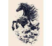 JUYIYUANFUZH Punto Croce Prestampato Cavallo Che Danza Tra Le Nuvole 1 Ricamo Starter Kit Per Principianti, Adulti E Bambini Decorazione Domestica 11CT 15.7 * 19.7In