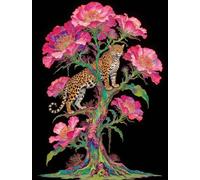 JUYIYUANFUZH Punto Croce Prestampato Leopardo Su Un Albero Rigoglioso 1 Ricamo Starter Kit Per Principianti, Adulti E Bambini Decorazione Domestica 11CT 15.7 * 19.7In