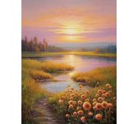 JUYIYUANFUZH Punto Croce Prestampato Ricamo Starter Kit Diy 11CT Il Tramonto è Infinito 1 Punto Croce Kit Da Ricamare Principianti Hobby Creativi Adulti 40×50Cm