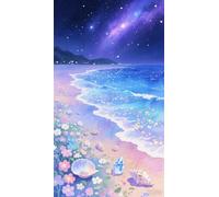 JUYIYUANFUZH Punto Croce Prestampato Ricamo Starter Kit Diy 11CT Mare Sotto Le Stelle A Punto Croce Kit Da Ricamare Principianti Hobby Creativi Adulti 40×50Cm