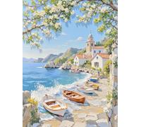 JUYIYUANFUZH Punto Croce Prestampato Ricamo Starter Kit Diy 11CT Romanticismo Sull'Isola A Punto Croce Kit Da Ricamare Principianti Hobby Creativi Adulti 40×50Cm