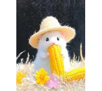 JUYIYUANFUZH Punto Croce Prestampato Un Topo Che Ama Il Mais 2 Ricamo Starter Kit Per Principianti, Adulti E Bambini Decorazione Domestica 11CT 15.7 * 19.7In