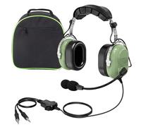 JUYODE General Aviation Headset GA Dual Plugs Pilot Headsets Passive Noise Cancelling con Boom Mic Protezione dell'udito Gel Ear Seals Cuffie (verde chiaro)