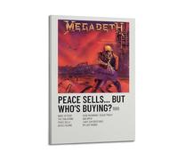 JUYRRGGRG Stampa artistica da parete su tela, motivo: Peace Sells... But Who's Buying • Megadeth, poster artistico moderno per soggiorno, 60 x 90 cm, con cornice