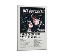 JUYRRGGRG Stampa artistica da parete su tela, motivo: Three Cheers For Sweet Revenge, My Chemical Romance, poster artistico moderno per soggiorno, 50 x 75 cm, con cornice