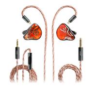 JUZEAR - Auricolari Fiesta IEM, driver ibridi 1DD+3BA con cavo microfono e cavo bilanciato da 4,4 mm inclusi, bassi profondi e voce chiara, auricolari Hi-Fi cablati per musica, giochi, chiamate e