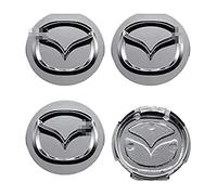 JUZELY 4 Pezzi coprimozzo per Mazda 2 3 5 6 MX5 MX30 CX3 CX30 CX5 50 7 8 9 RX8 52mm, Coprimozzo Ruota Cerchi coprimozzo per mozzi con Emblemi Coprimozzo Centrale Ruota di Ricambio Accessori,Grey