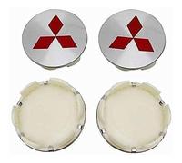 JUZELY 4 Pezzi coprimozzo per Mitsubishi L200 58/60/81MM, Coprimozzo Ruota Cerchi coprimozzo per mozzi con Emblemi Coprimozzo Centrale Ruota di Ricambio Accessori,58mm-Silver