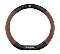 JUZELY Coprivolante Auto per Alfa Romeo Giulia Stelvio Mito 147, Coprivolante in Pelle Microfibra Traspirante e Antiscivolo, Durevole Copri sterzo Auto Accessori Auto Interno,Brown-D