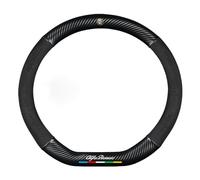 JUZELY Coprivolante Auto per Alfa Romeo Giulia Stelvio Mito 147, Coprivolante in Pelle Microfibra Traspirante e Antiscivolo, Durevole Copri sterzo Auto Accessori Auto Interno,Black-D