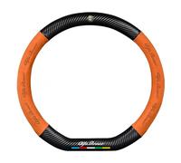 JUZELY Coprivolante Auto per Alfa Romeo Giulietta 2010-2021, Coprivolante in Pelle Microfibra Traspirante e Antiscivolo, Durevole Copri sterzo Auto Accessori Auto Interno,Orange-D