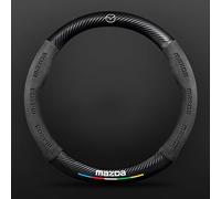 JUZELY Coprivolante Auto per Mazda 3/6/8/CX30/CX4/CX5 Axela CX8 CX3, Coprivolante in Pelle Microfibra Traspirante e Antiscivolo, Durevole Copri sterzo Auto Accessori Auto Interno,Suede-A