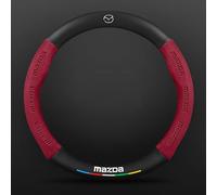 JUZELY Coprivolante Auto per Mazda 3/6/8/CX30/CX4/CX5 Axela CX8 CX3, Coprivolante in Pelle Microfibra Traspirante e Antiscivolo, Durevole Copri sterzo Auto Accessori Auto Interno,Genuine Leather-E